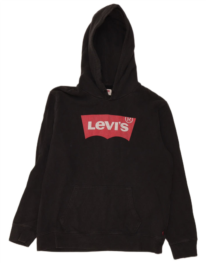Męski sweter z kapturem z grafiką Levi's, duży, czarny, bawełniany