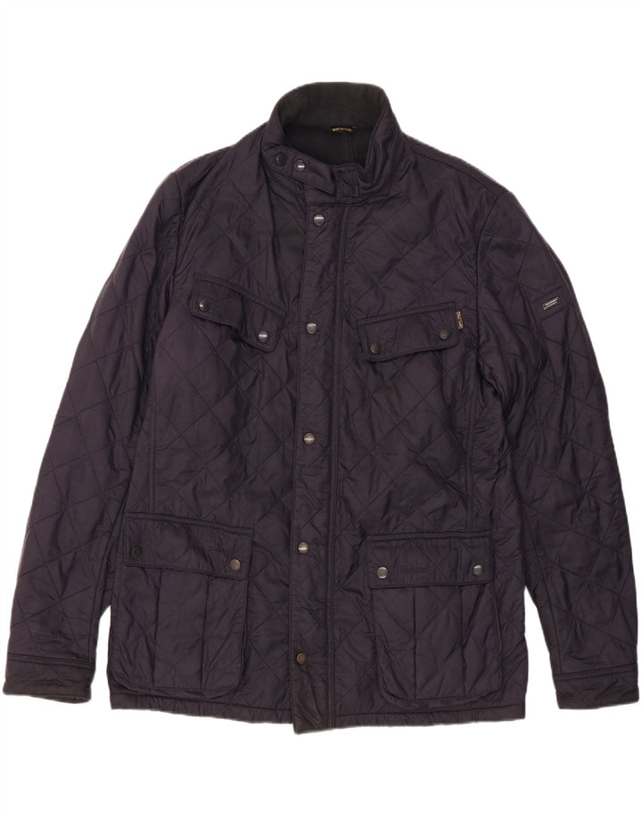 Męska pikowana kurtka BARBOUR UK 42 XL, granatowa, poliamid