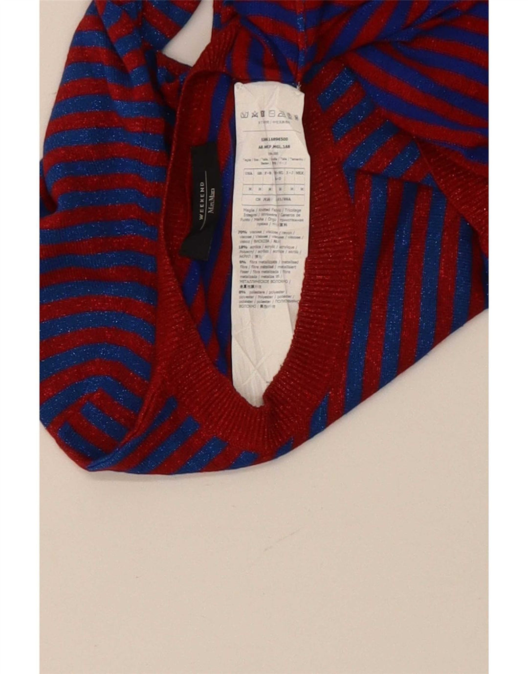 Damski sweter weekendowy Max Mara UK 12 w średnie niebieskie paski