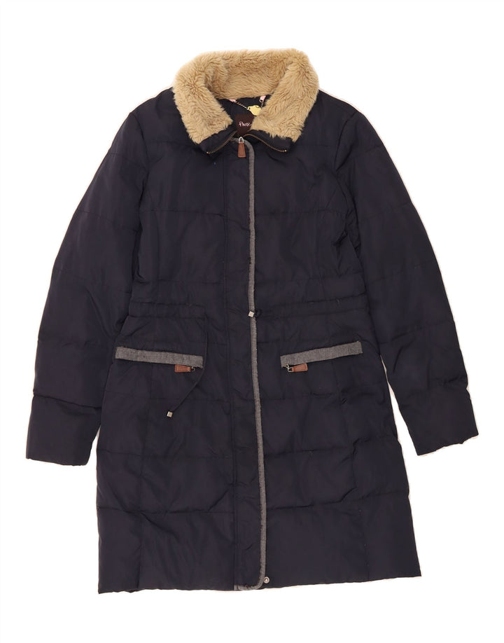 PHASE EIGHT Womens Padded Coat UK 10 Small  Navy Blue Polyester Vintage Phase Eight and Second-Hand Phase Eight from Messina Hembry 