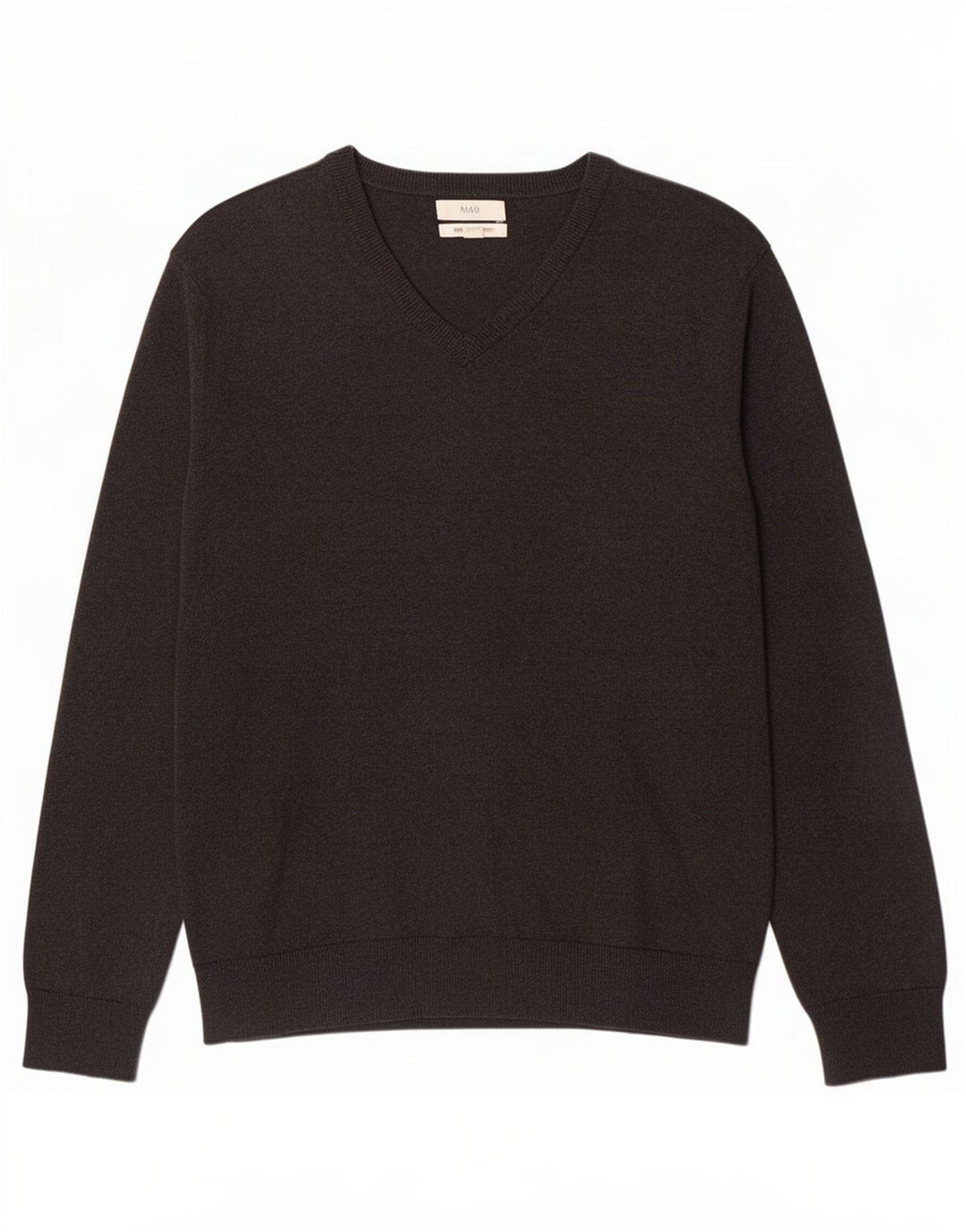 Marks & Spencer Męski sweter z dekoltem w kształcie litery V, XL, szary, bawełniany