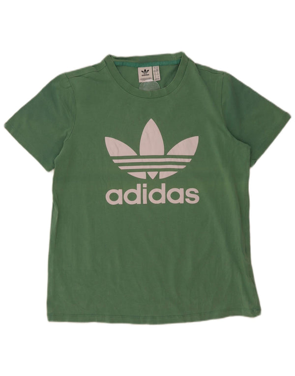 Damska koszulka graficzna Adidas Top UK 14 Średnia zielona bawełna
