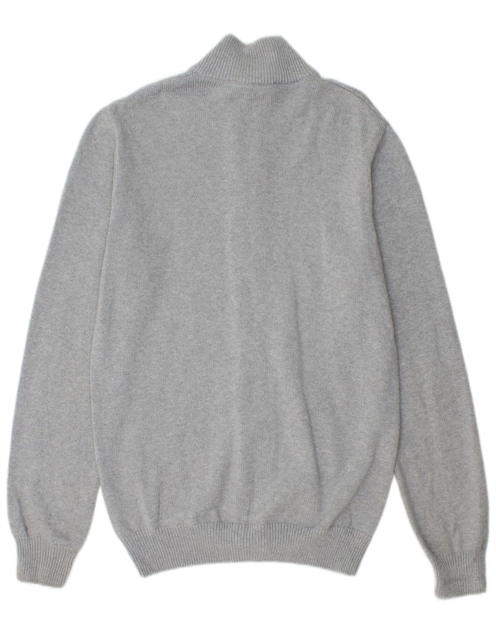 CREW CLOTHING Męski sweter rozpinany, średnioszary, bawełniany