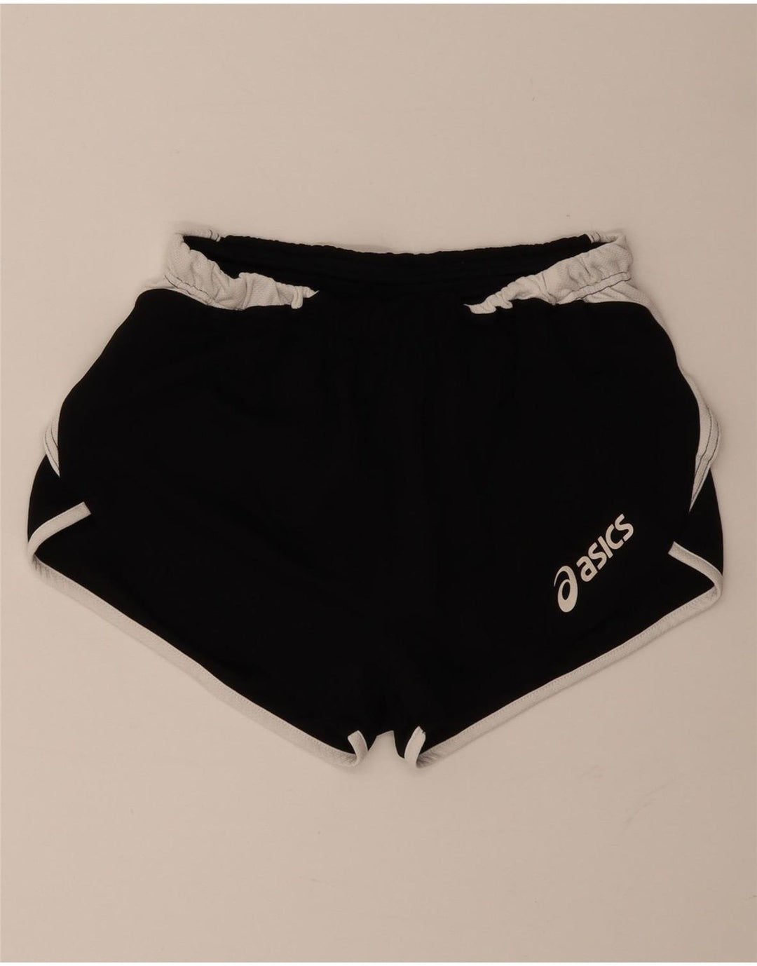 Damskie spodenki sportowe Asics UK 10, mały, czarny poliester z blokami kolorów