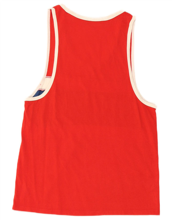 Męska kamizelka z grafiką BENETTON XS, bawełniana, czerwona, z blokami kolorów