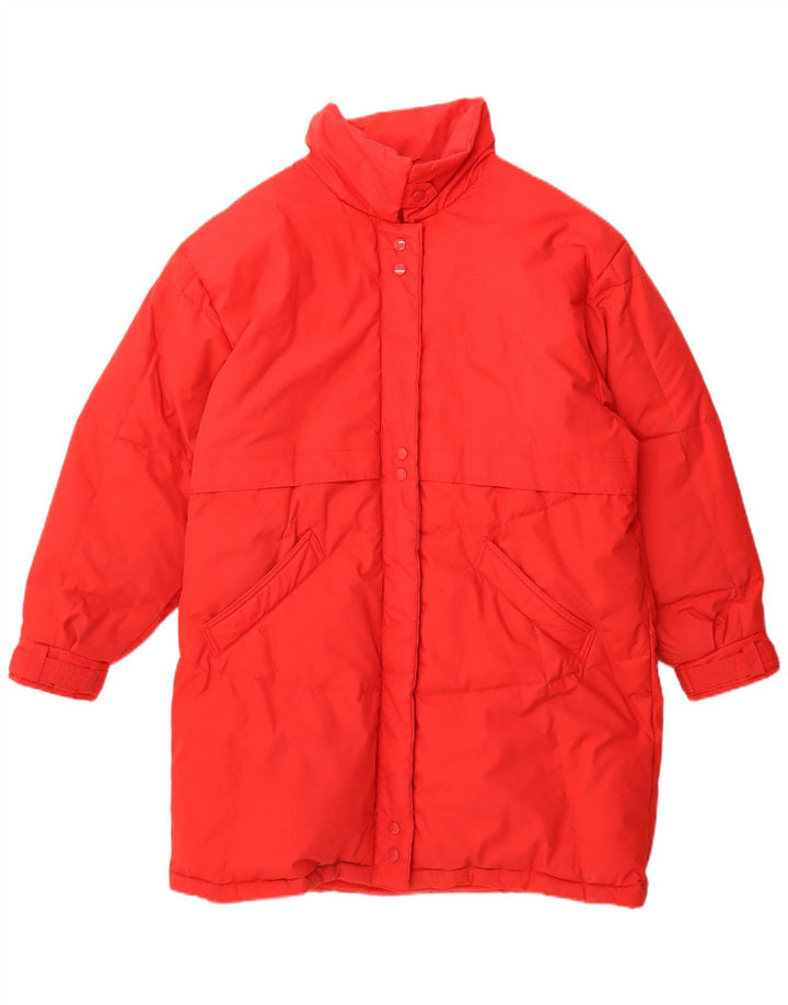 Vintage damski płaszcz oversize z podszewką EU 36/38, mały czerwony poliester