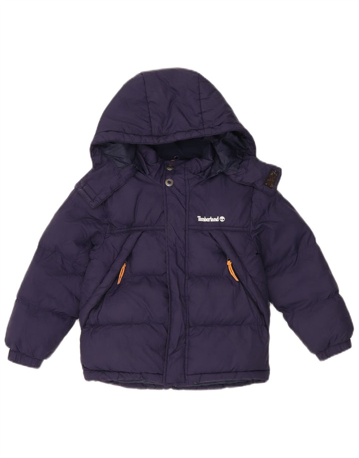 Timberland Chłopięca wyściełana kurtka z kapturem, 5-6 lat, granatowa, poliamid