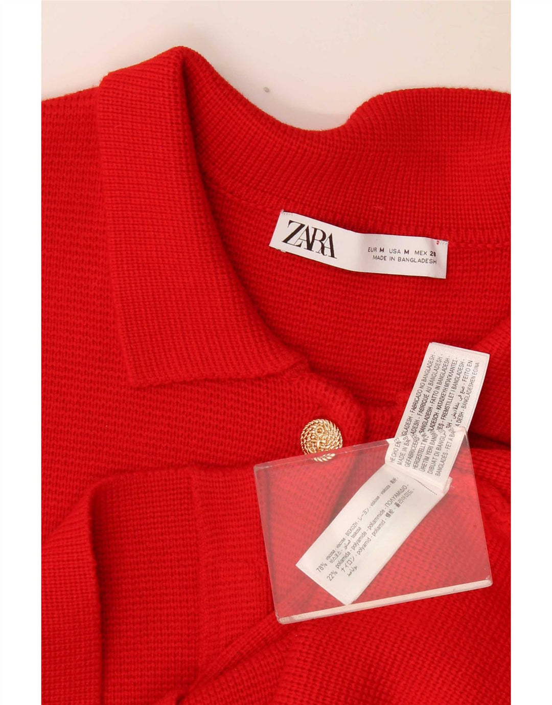 Sweter damski Zara Cardigan UK 14, średni czerwony, wiskoza