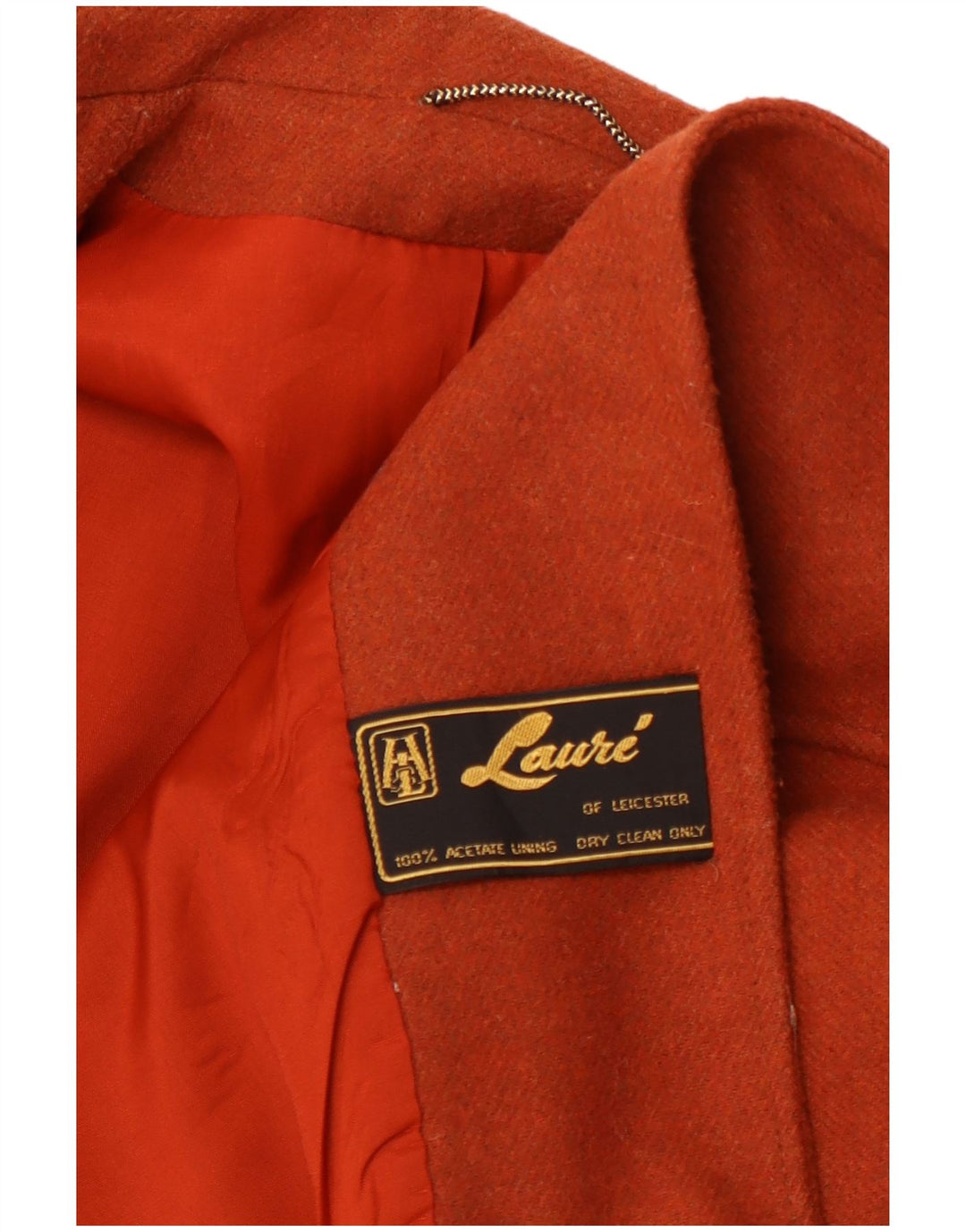 Damska marynarka VINTAGE zapinana na 1 guzik UK 14, średni pomarańczowy octan