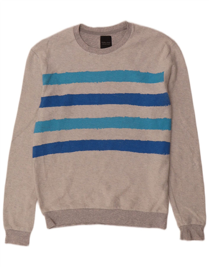 Męska bluza Zara Sweter w średnie szare paski