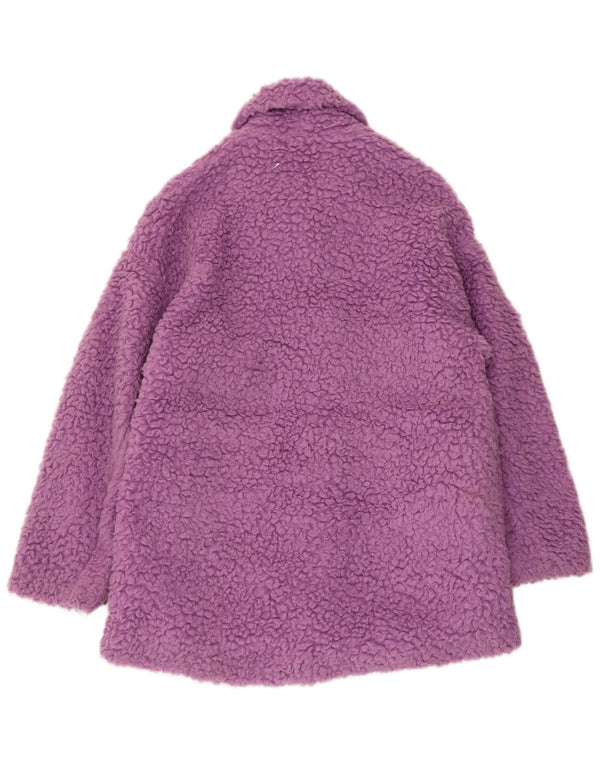 Damski płaszcz oversize Zara Teddy Bear UK 6 XS Fioletowy akryl