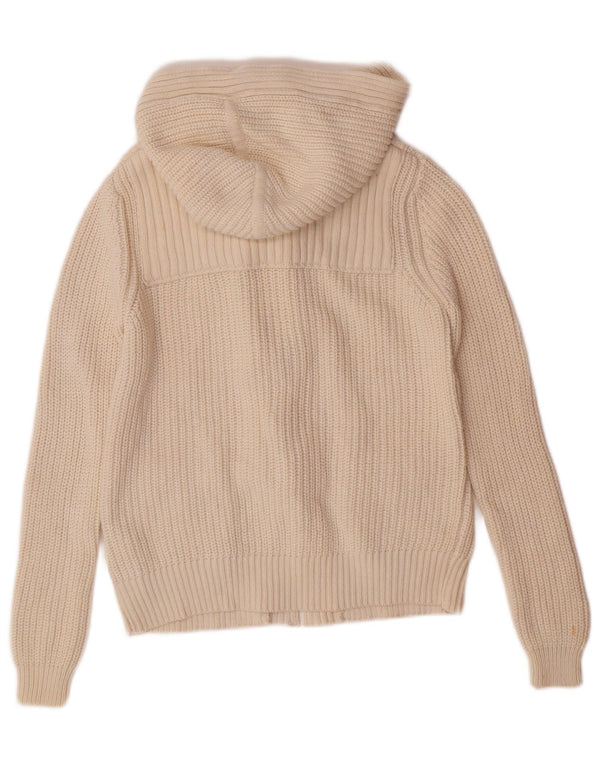 Damski sweter rozpinany MASSIMO DUTTI z kapturem UK 6 XS, beżowy, bawełniany