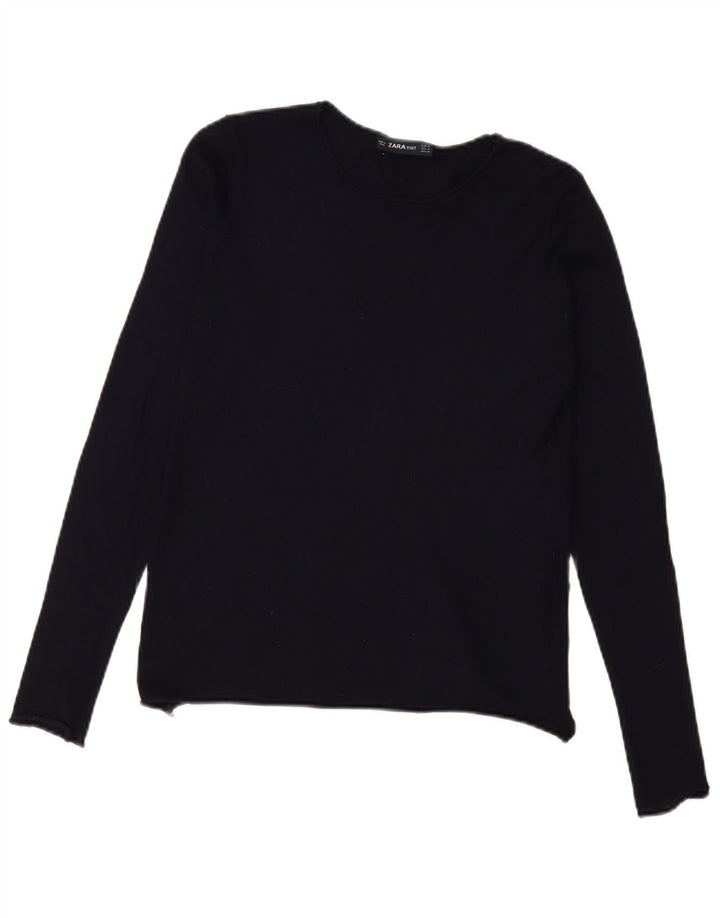 Sweter damski Zara z dekoltem w łódkę UK 12, średni granatowy