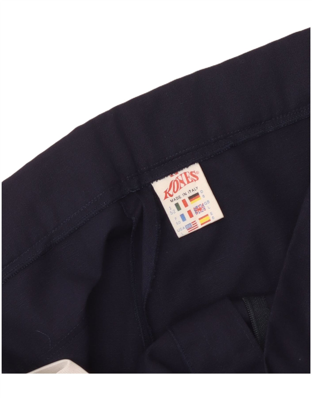 Męskie spodenki chino w stylu vintage, duże W36, granatowe, poliestrowe