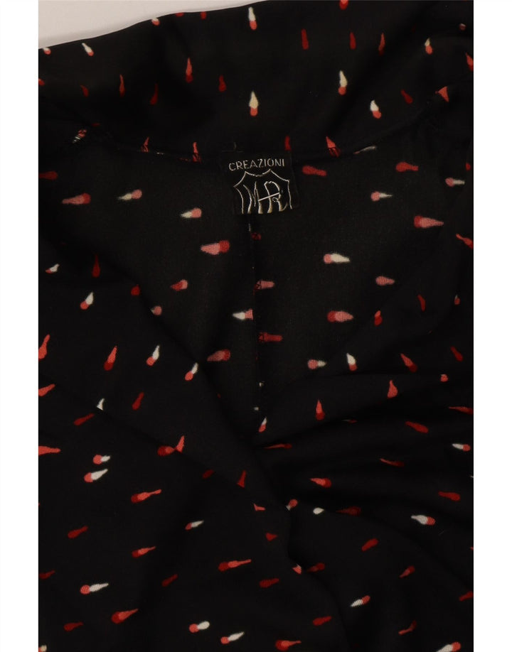 VINTAGE Womens Maxi Dress UK 14 Medium Black Spotted Polyester Vintage Vintage and Second-Hand Vintage from Messina Hembry 