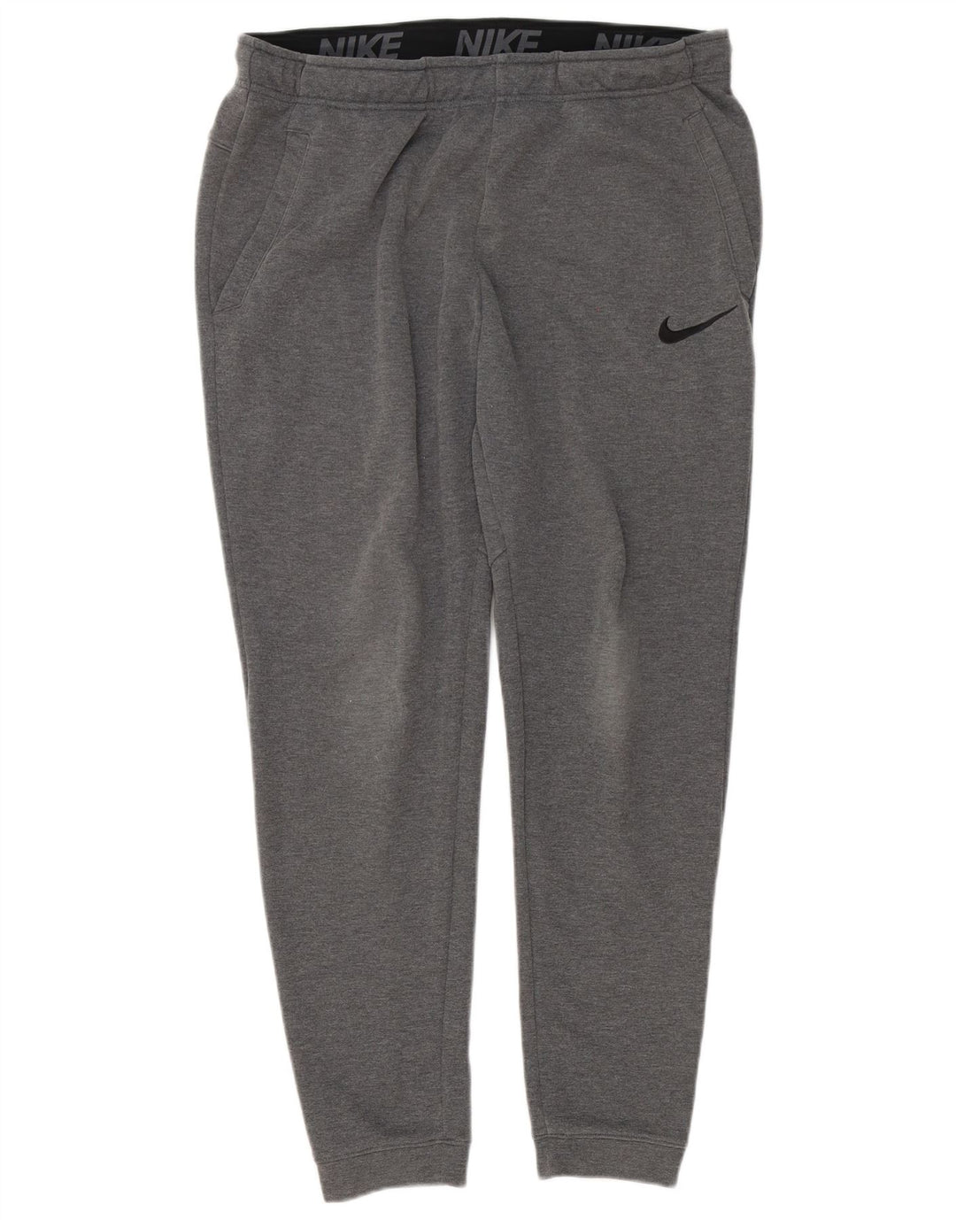 Męskie spodnie dresowe Nike Dri Fit, duże, szare, poliestrowe