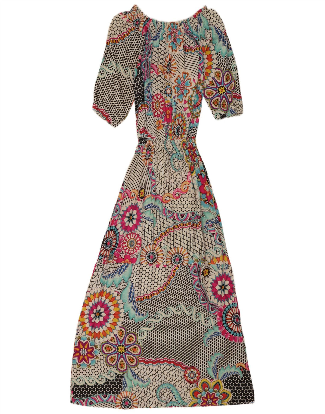 Damska sukienka maxi z rękawem 3/4 Desigual EU 40, średnia, wielobarwna w kwiaty