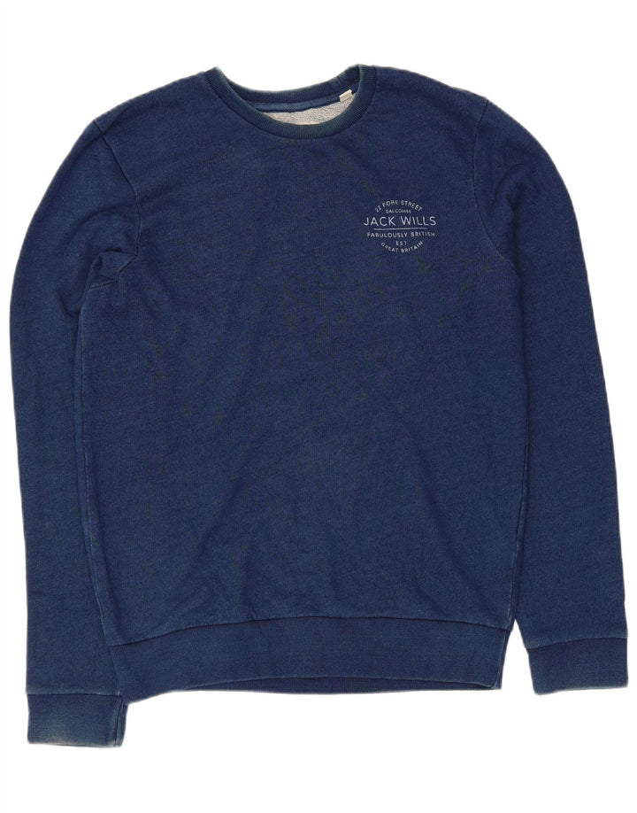 Męski sweter JACK WILLS, mały, niebieski, bawełniany