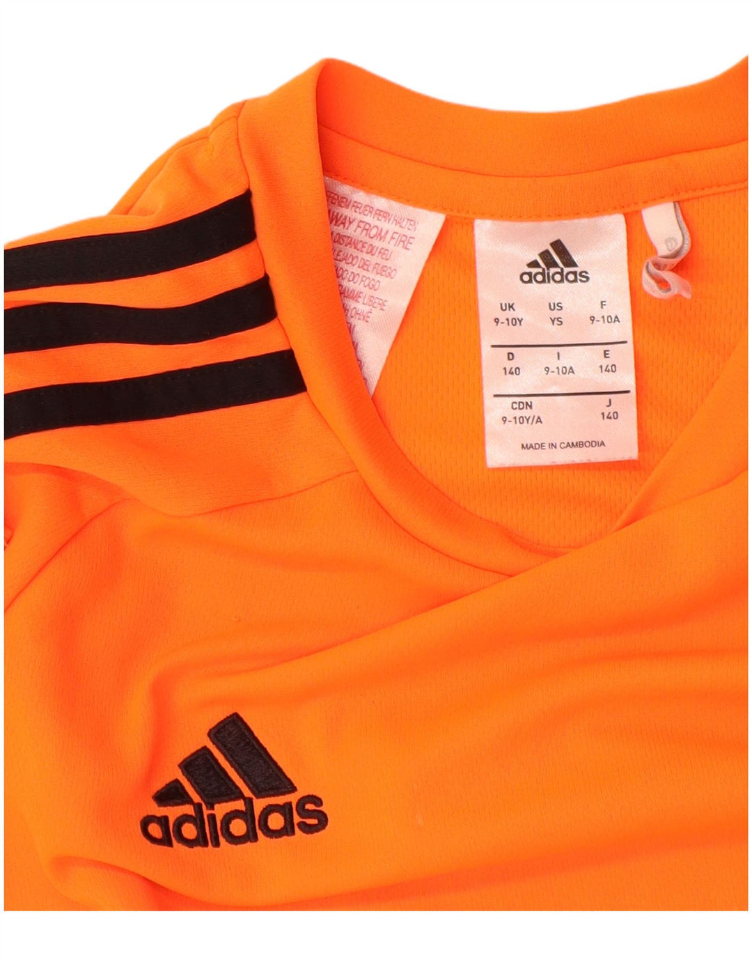Chłopięcy T-shirt ADIDAS Climalite 9-10 lat, pomarańczowy, poliester z blokami kolorów