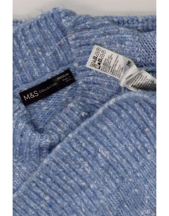 Marks & Spencer Damski sweter z golfem UK 14 Średni niebieski nakrapiany