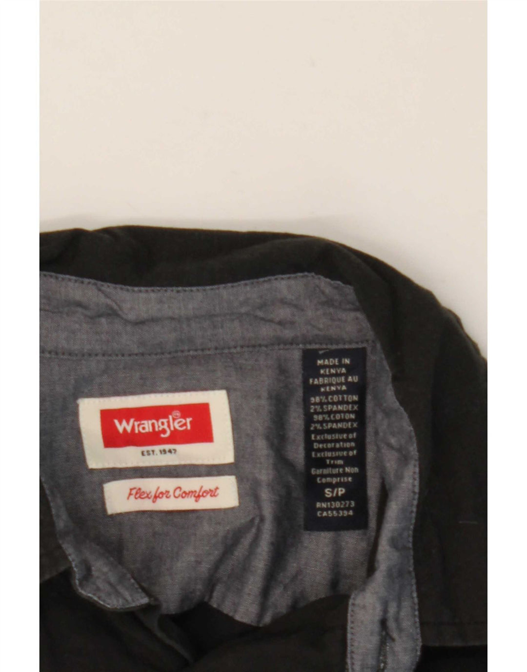 Męska koszula z krótkim rękawem Wrangler, mała, czarna, bawełniana