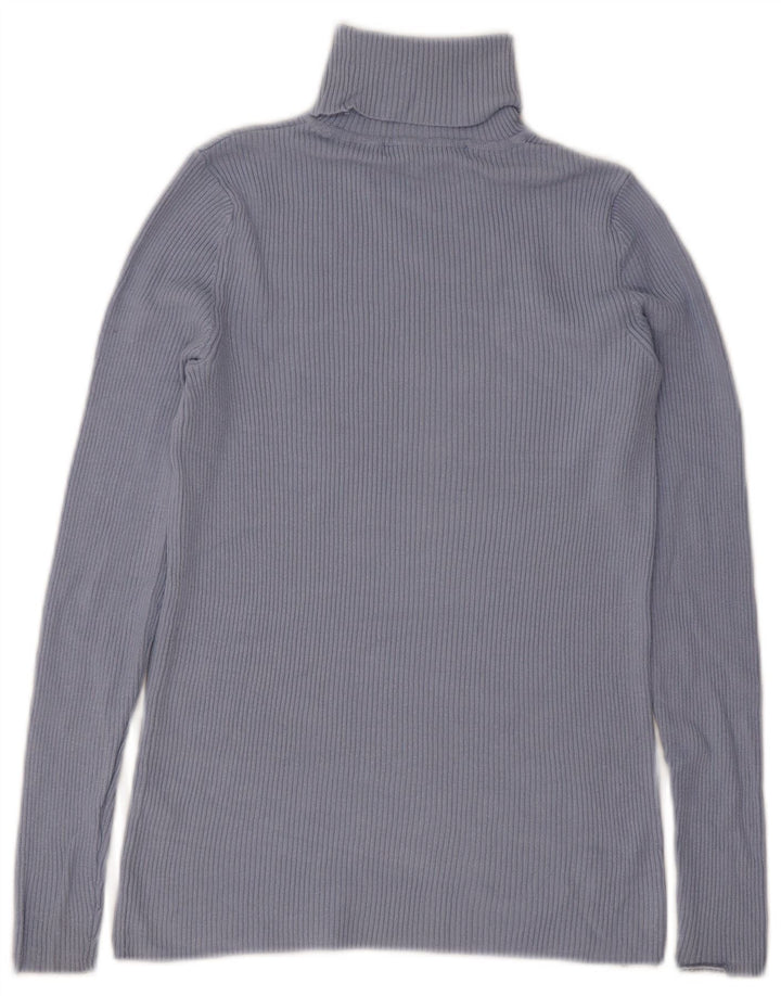 Marks & Spencer Damski top z długim rękawem UK 10 Small, niebieska wiskoza
