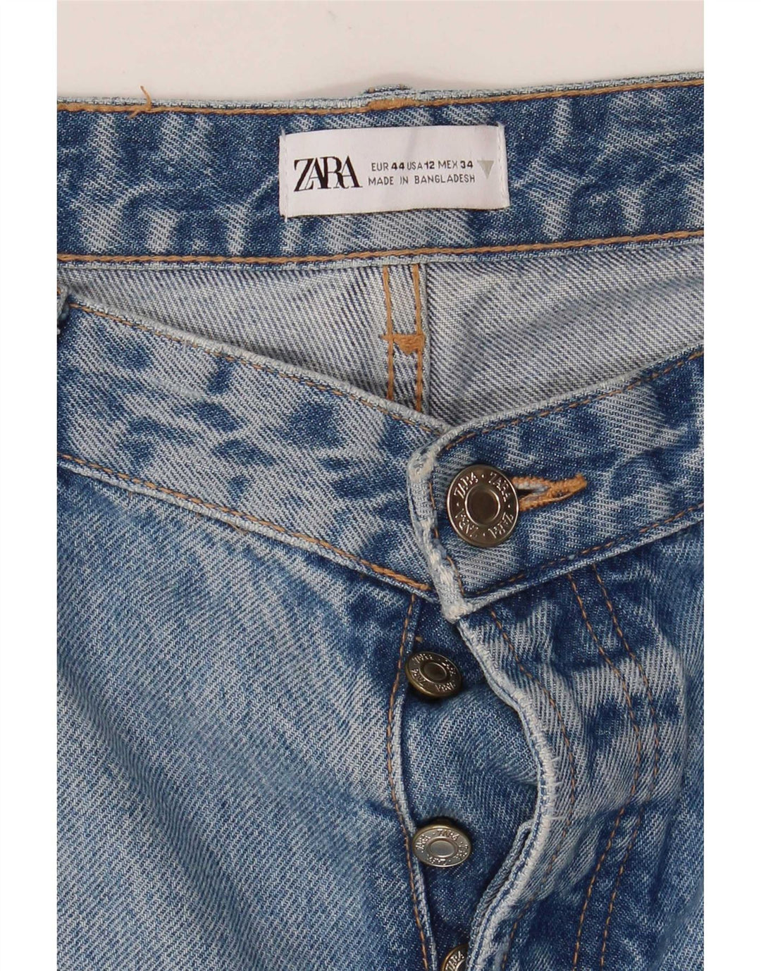 Damskie jeansy Zara w trudnej sytuacji, EU 44, duże, W34, L32, niebieskie