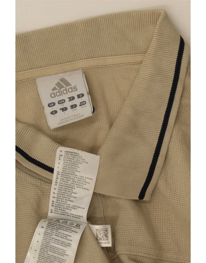 Męska koszulka polo Adidas, duża, beżowa, bawełniana w paski
