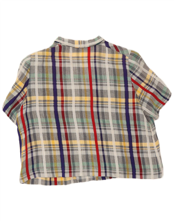 Koszula damska z krótkim rękawem w stylu vintage, UK 18 XL, wielobarwna kratka