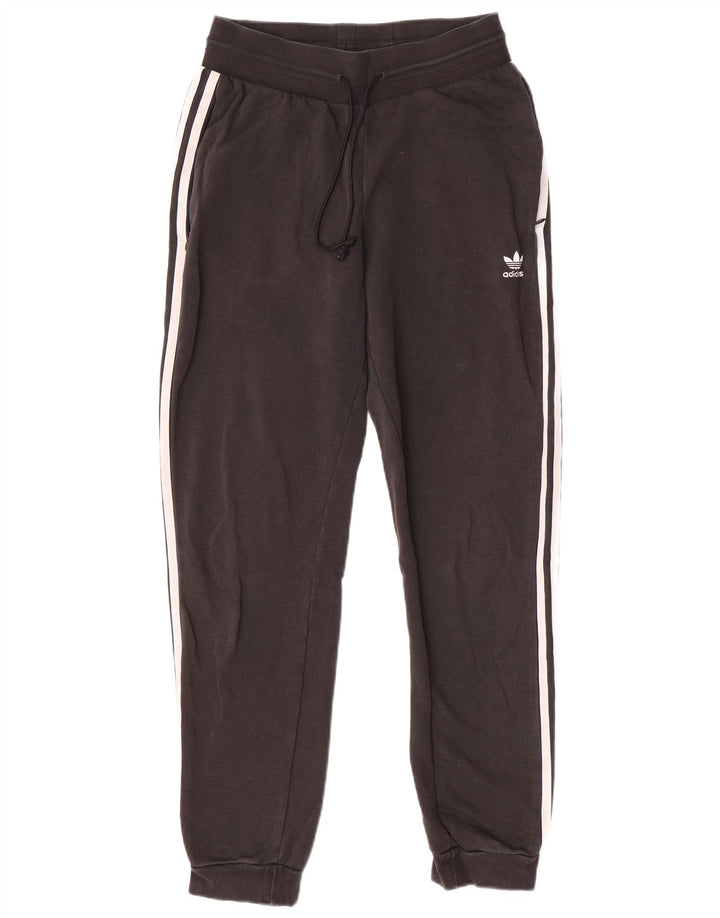 Damskie spodnie dresowe ADIDAS Joggers UK 10, małe, czarne, poliestrowe