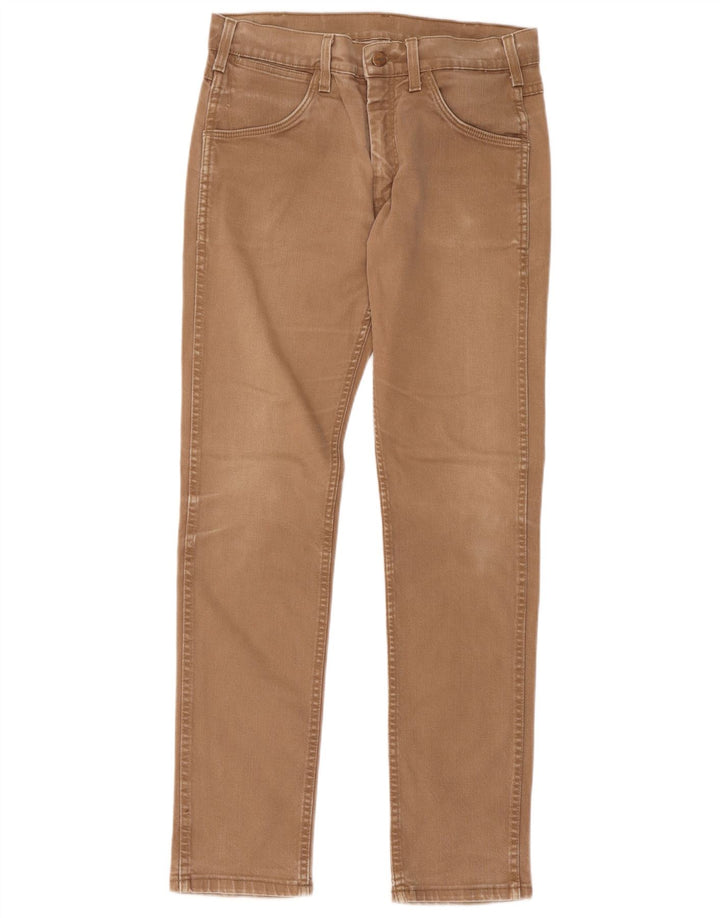 Męskie jeansy Wrangler W31 L34, brązowa bawełna