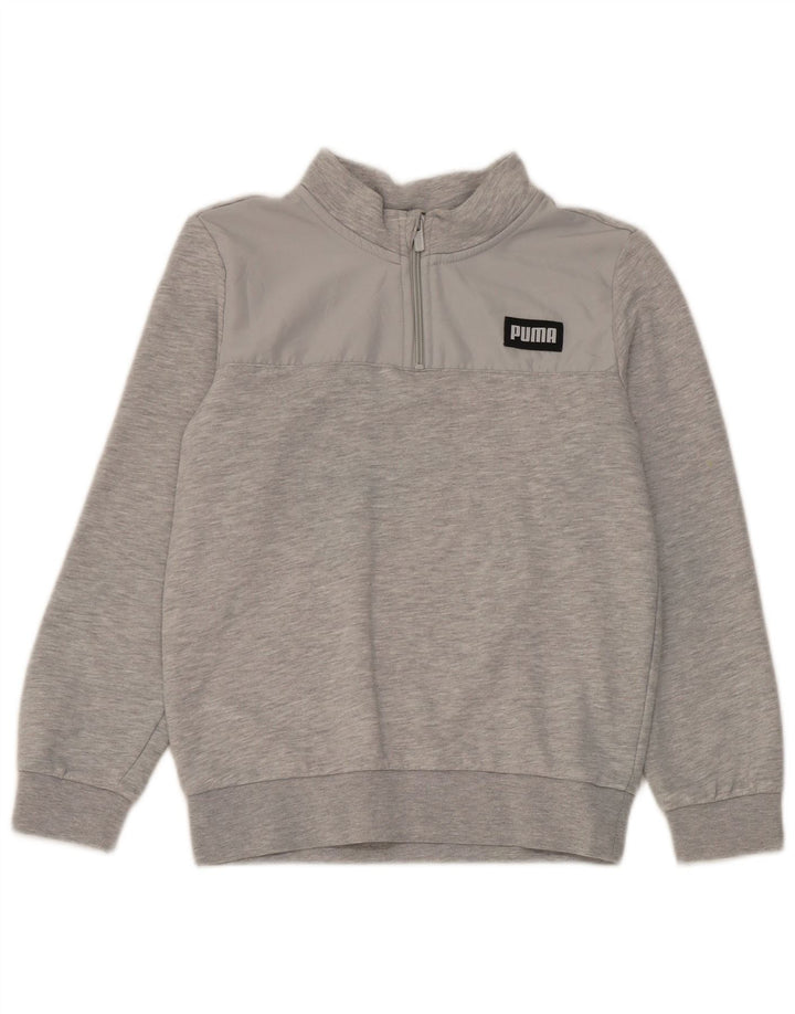 Bluza chłopięca Puma z zamkiem błyskawicznym, 11-12 lat, szara, nakrapiana
