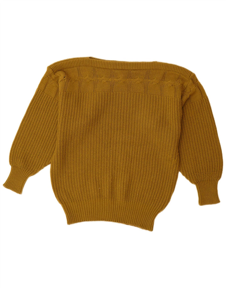 Damski sweter oversize MONDI z dekoltem w łódkę, EU 36, mała wełna khaki