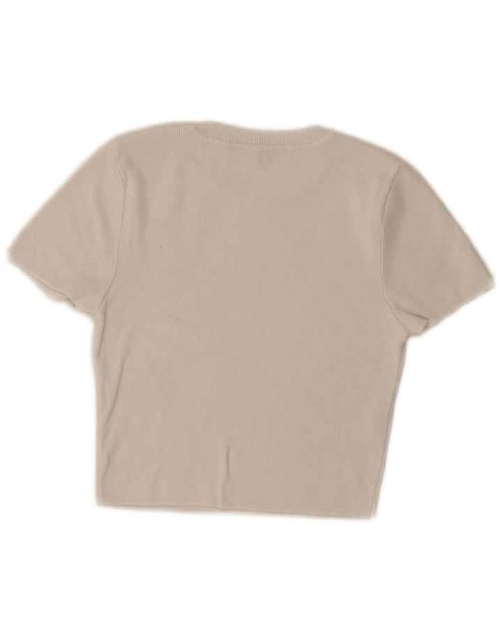 Damski T-shirt Zara Crop Top UK 12 Średni Biały