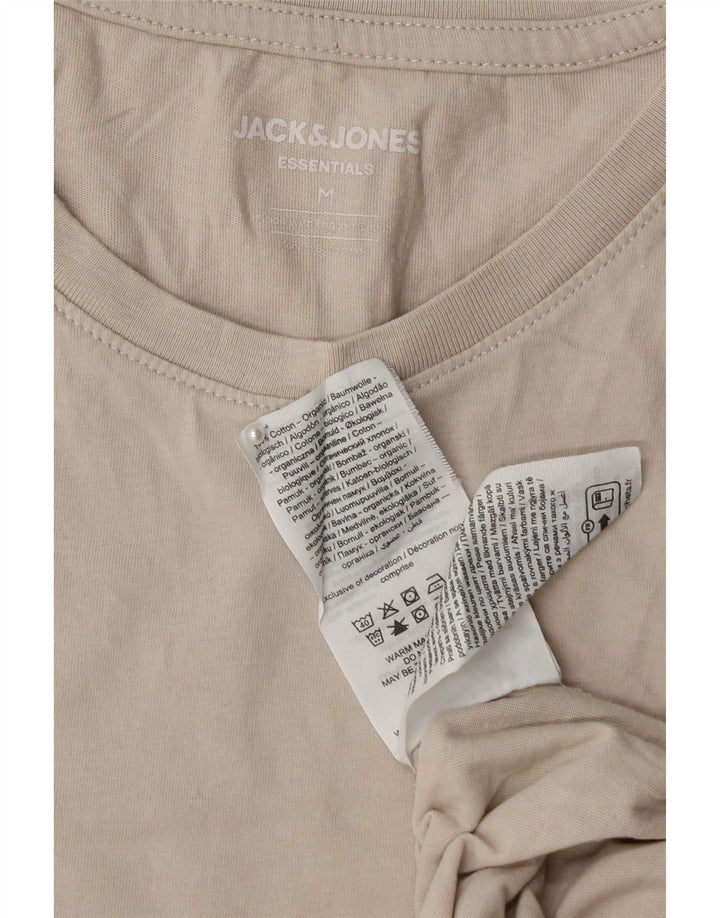 T-shirt męski JACK & JONES, bawełniany, średni beż