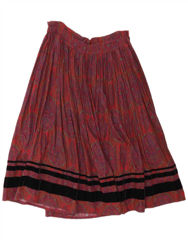 Rozkloszowana spódnica damska Emmanuel Schvili IT 44 Medium W38 Burgundowa Paisley
