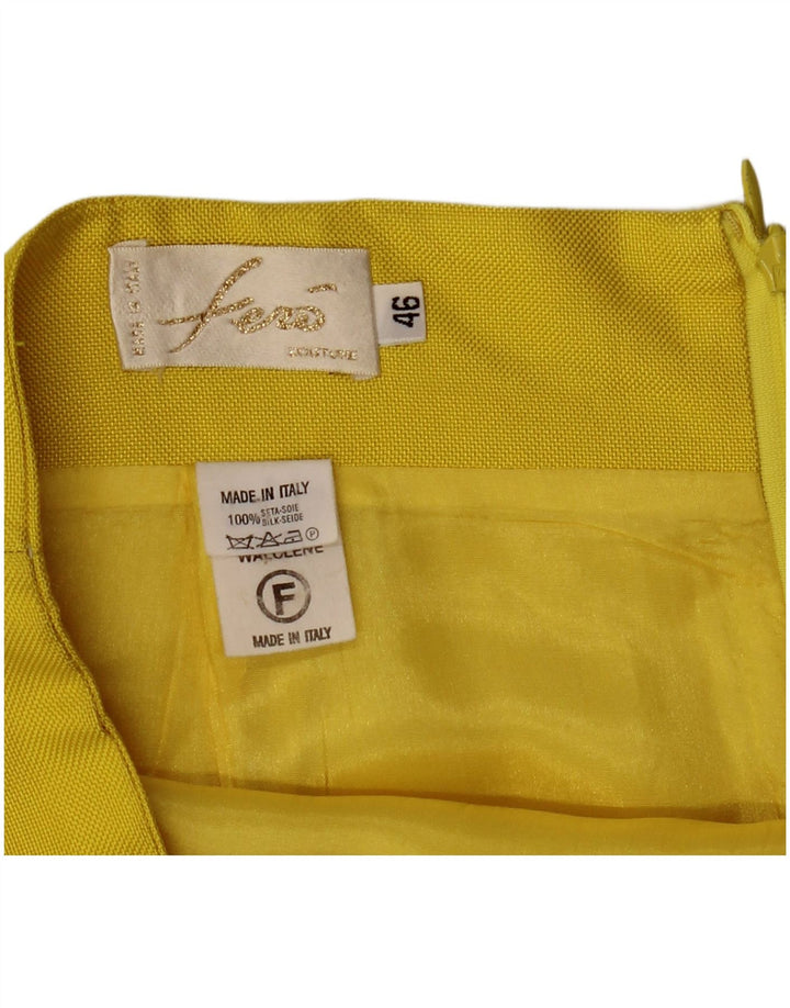 Vintage damski zestaw spódnic zapinanych na 4 guziki, 2 częściowy IT 46 Large W32 Żółty jedwab