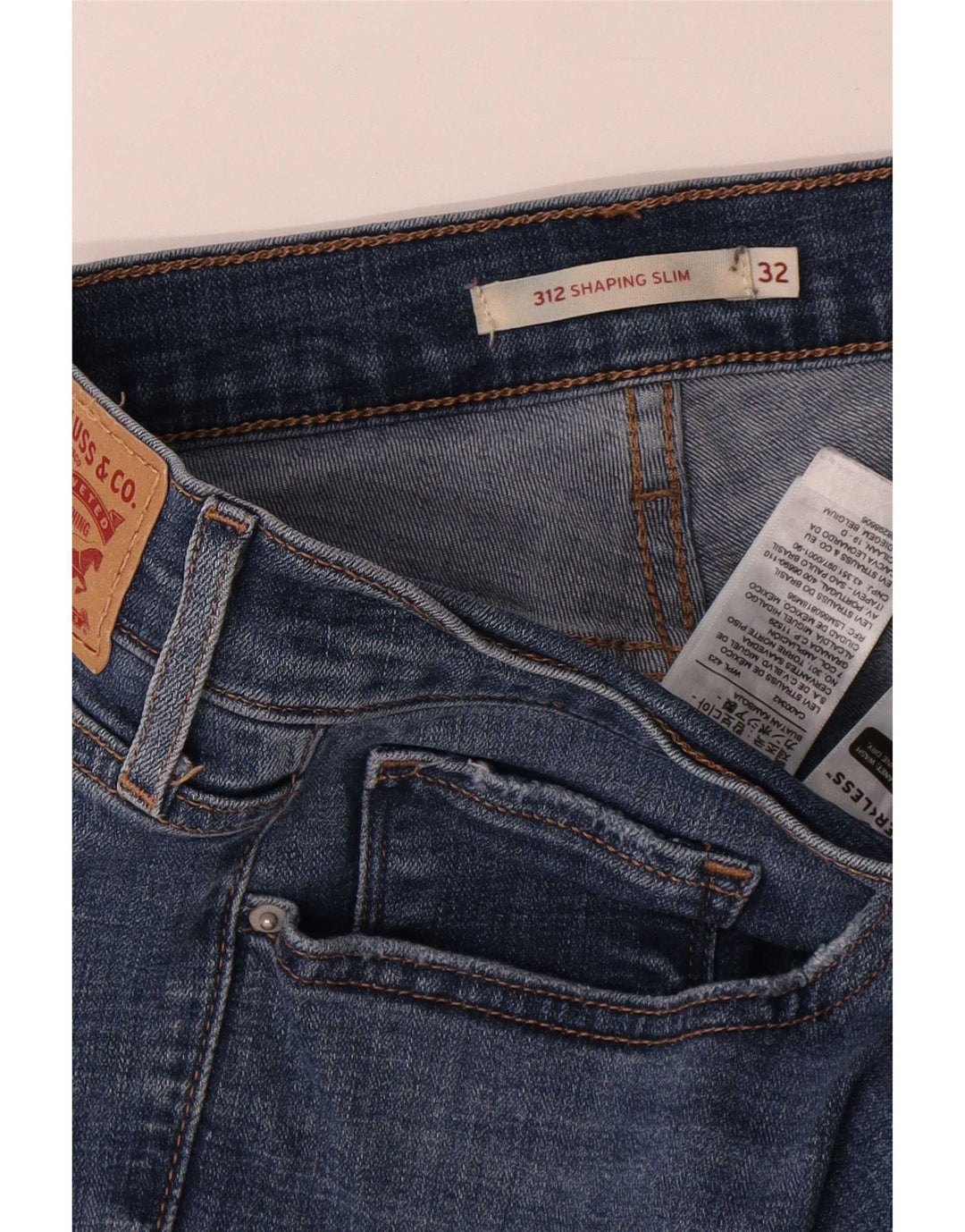 Damskie jeansy Levi's 312 Shaping W32 L30 Niebieska bawełna