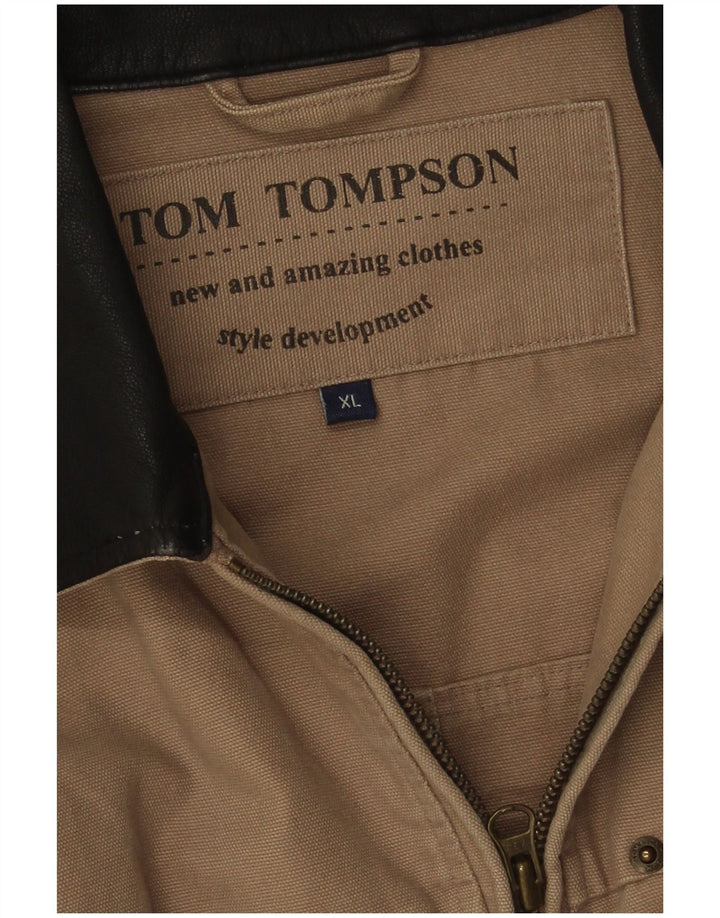Męska kurtka bomber Tom Tompson UK 42 XL, beżowa, bawełniana