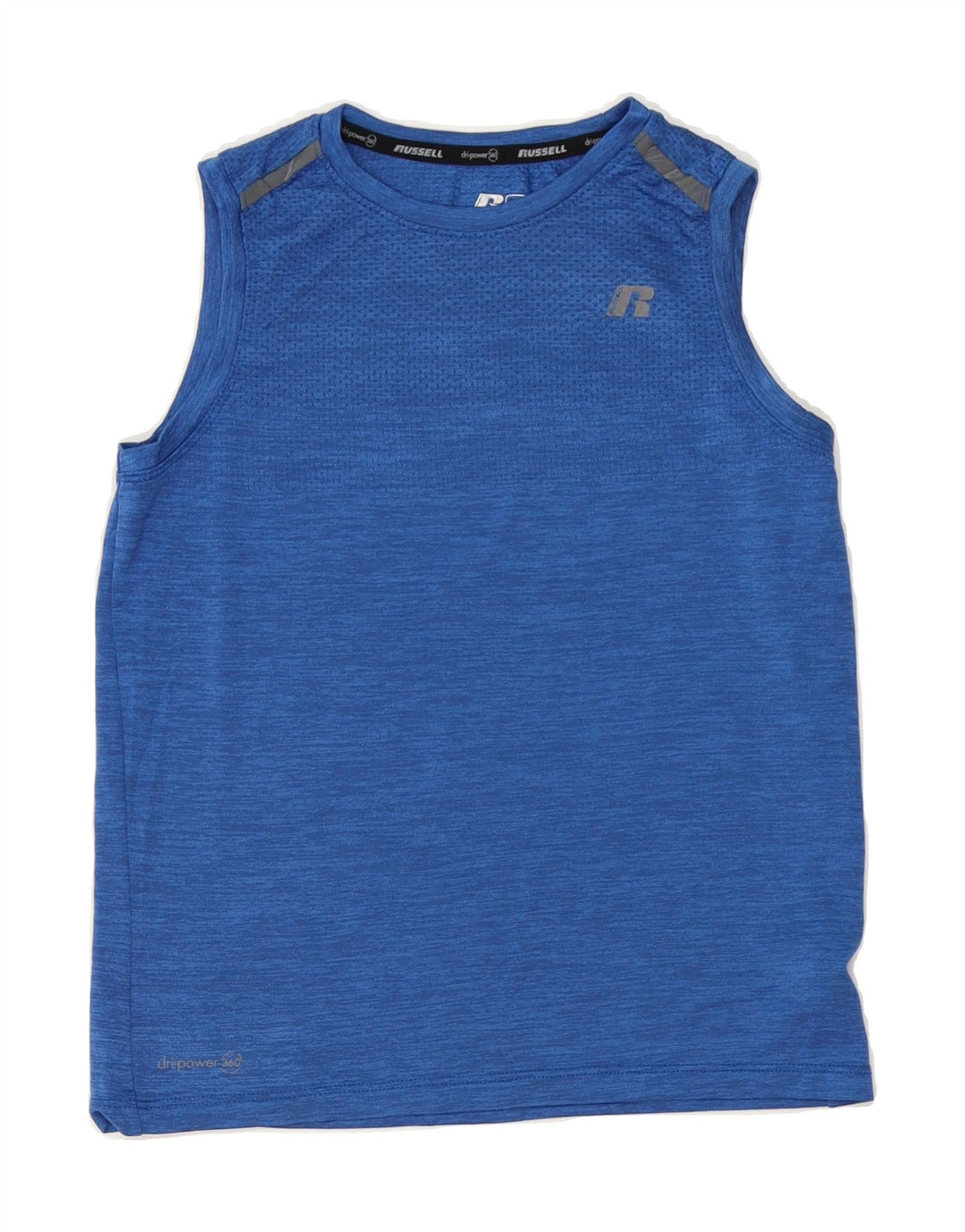 RUSSELL ATHLETIC Boys Vest Top 10-11 Years Large  Blue Nylon Vintage Russell Athletic and Second-Hand Russell Athletic from Messina Hembry 