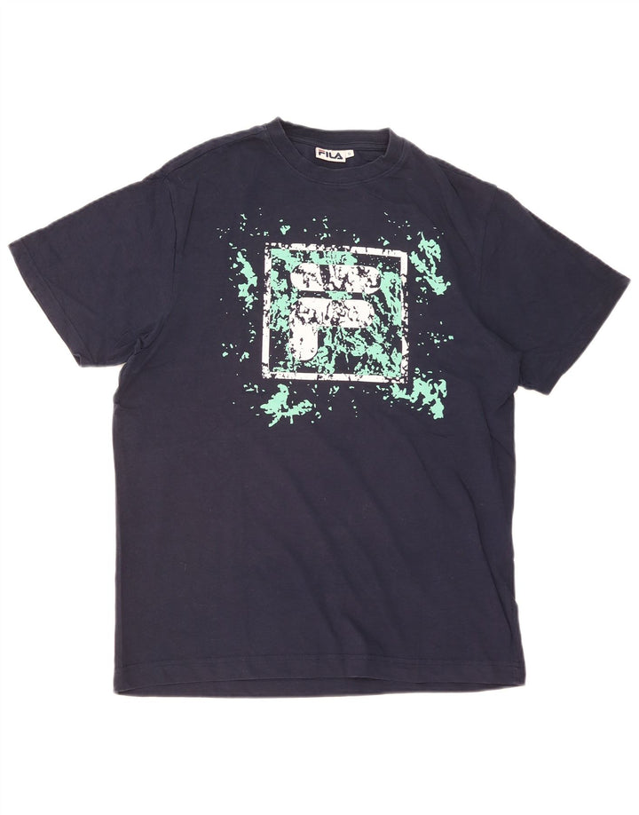 Męski T-shirt z grafiką Fila, mały, granatowy