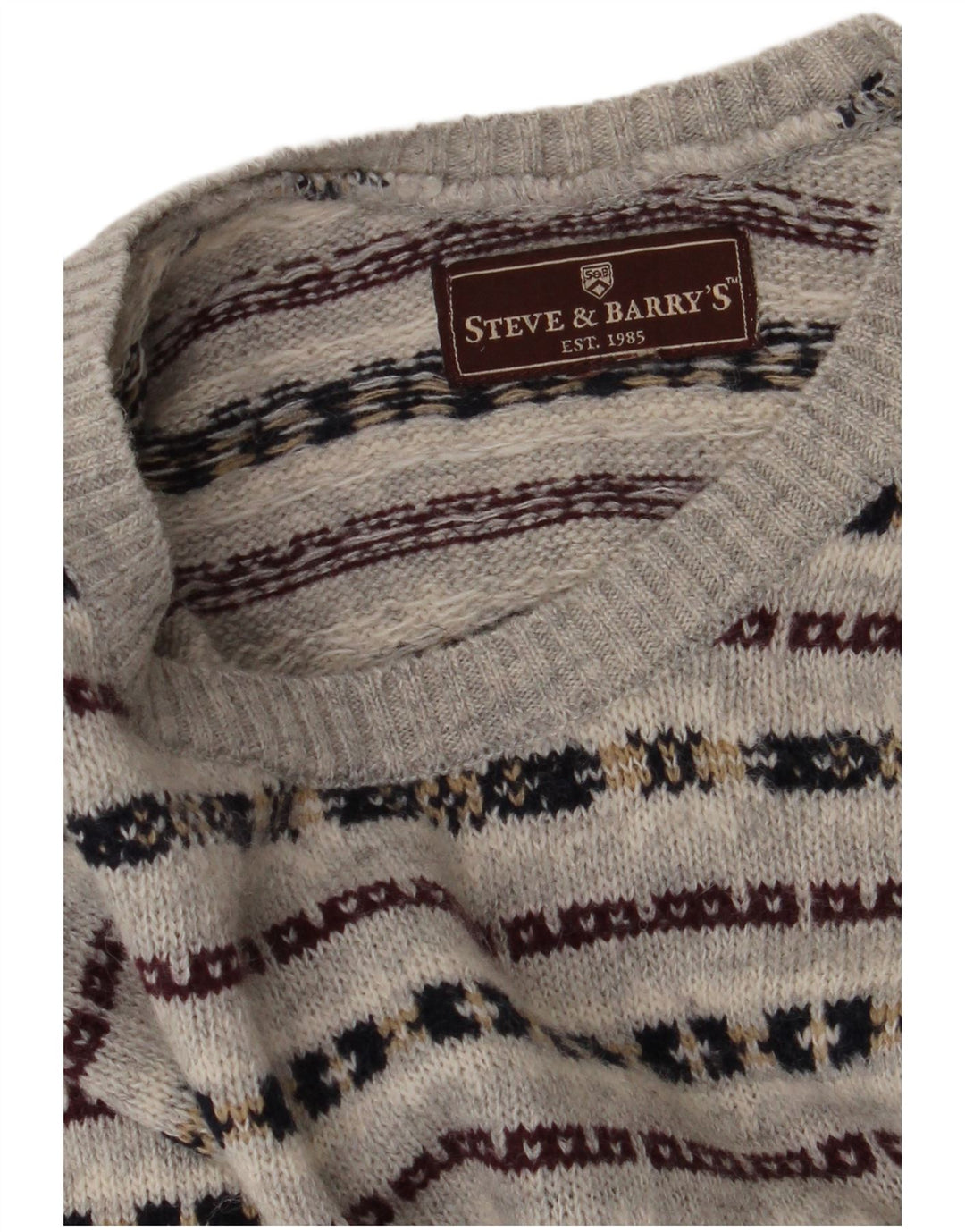 Męski sweter z okrągłym dekoltem Steve & Baryy's XL w szare paski