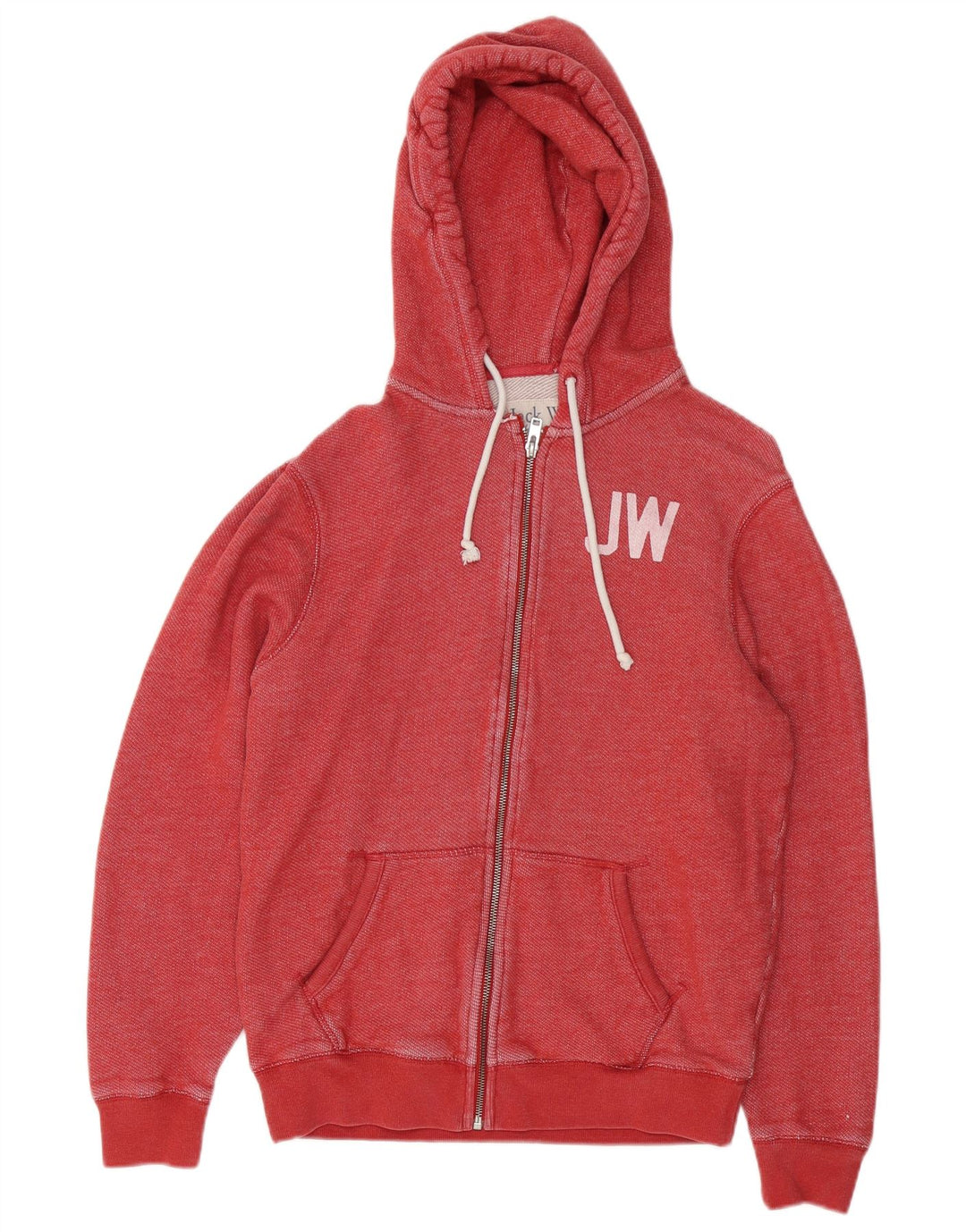 Męski sweter JACK WILLS z grafiką i zamkiem błyskawicznym, średnioczerwony, bawełniany