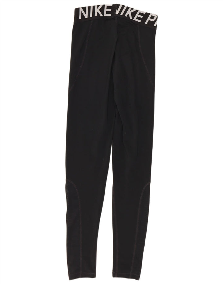 Damskie legginsy Nike Graphic UK 8, małe, czarne, poliestrowe