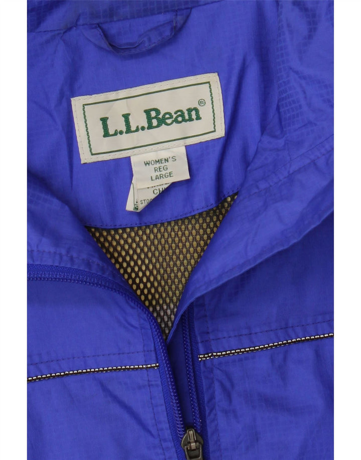 L.L.BEAN Womens Rain Jacket UK 16 Large Blue Nylon Vintage L.L.Bean and Second-Hand L.L.Bean from Messina Hembry 
