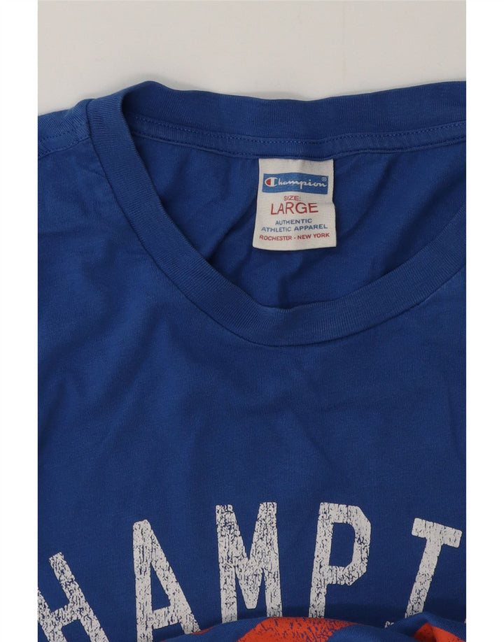 Męski T-shirt z grafiką CHAMPION, duży, niebieski