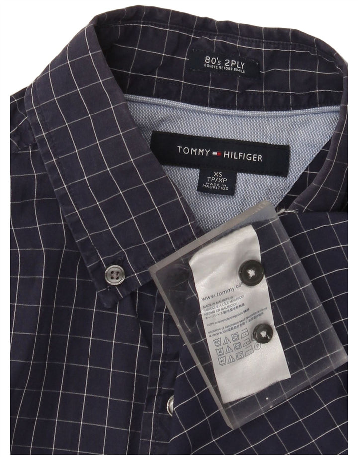 Koszula męska Tommy Hilfiger XS, bawełniana, granatowa w kratę