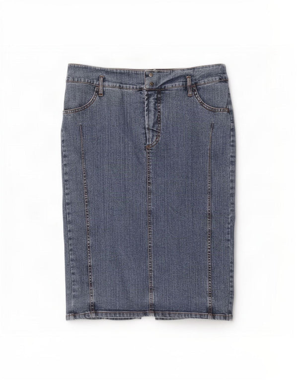 Damska spódnica jeansowa Ferre IT 46 Large W32 Niebieska bawełna