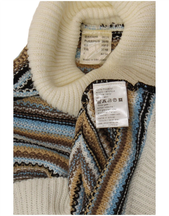 Sweter damski VINTAGE z wywijanym dekoltem UK 10/12, mały, wielokolorowy