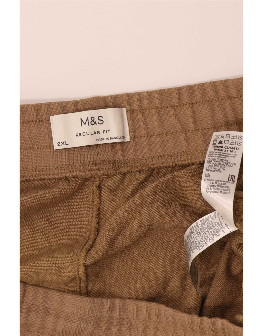 Męskie spodenki sportowe Marks & Spencer o regularnym kroju 2XL, beżowe, bawełniane